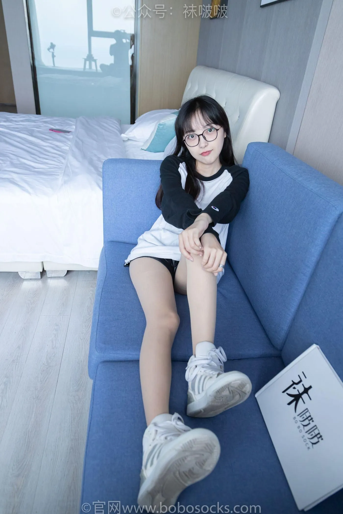 [BoBoSocks袜啵啵]NO.015 稚予-阿迪板鞋、白色短棉袜、肉丝 [135P]插图2
